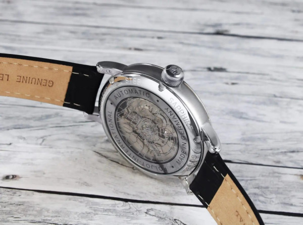 Часовник POLJOT INTERNATIONAL Jaros Open Heart 42mm 38NH.4280812 – открит механизъм “Open Heart” с гулиоширан циферблат – classicwatches.bg