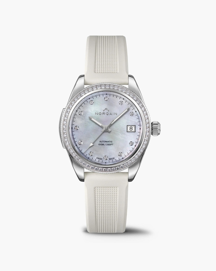 Часовник NORQAIN Adventure Sport 37mm N1800.08S14.W01 дамски модел със седефен циферблат и диаманти – classicwatches.bg