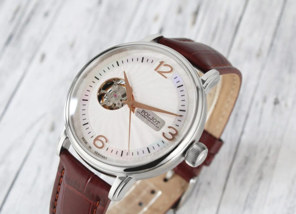 Часовник POLJOT INTERNATIONAL Jaros Open Heart 42mm 38NH.4280811 – автоматичен механизъм Seiko NH38 с открито сърце – classicwatches.bg