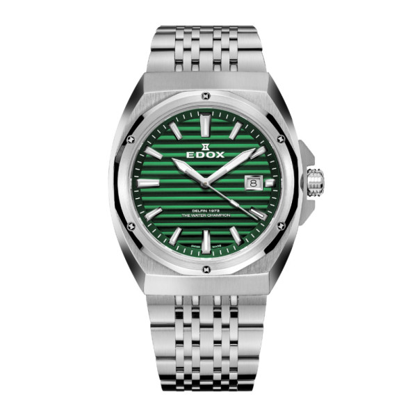 часовник edox delfin 1973 date 53032-3m-vin зелен циферблат classicwatches.bg