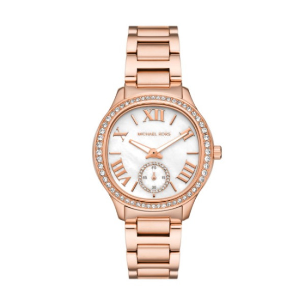 дамски часовник michael kors mk4806 – перлен циферблат и розовозлатиста верижка от благородна стомана – изглед отпред – ClassicWatches.bg