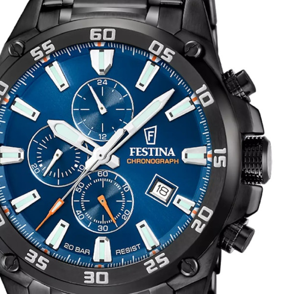 Festina F20735/1 мъжки хронограф със син циферблат – classicwatches.bg