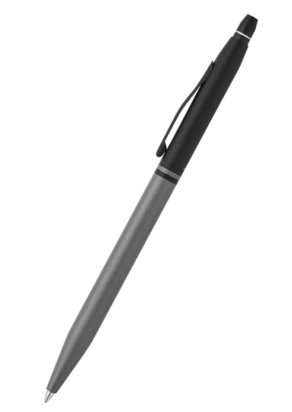 Cross Click Tuxedo - Satin Metallic Gray with Black химикалка
