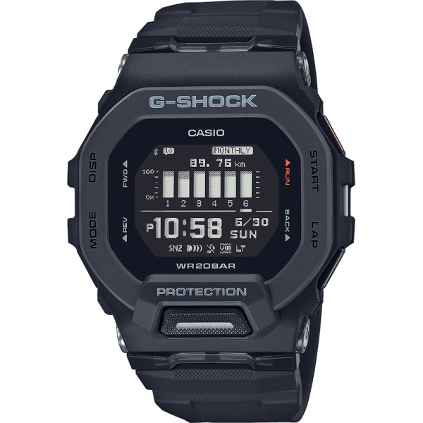Часовник Casio G-Shock GBD-200-1ER спортен дигитален модел с Bluetooth и фитнес функции – оригинален от ClassicWatches.bg