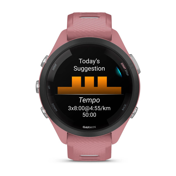 Garmin Forerunner 265S Black безел с Light Pink корпус и Light Pink/Powder Grey силиконова каишка 010-02810-15