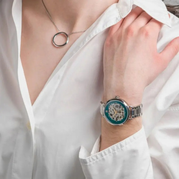 Pierre Lannier 141K671 изглед отпред със скелетон циферблат – classicwatches.bg