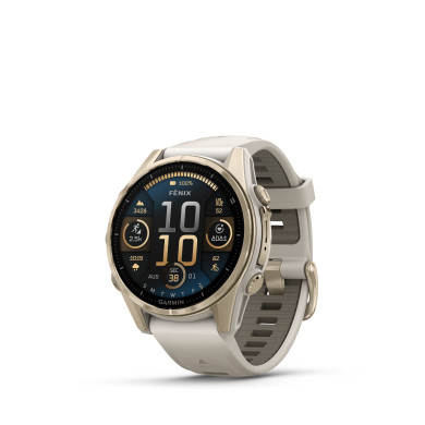 GARMIN FENIX 8 43MM AMOLED SAPPHIRE SOFT GOLD С FOG GRAY/DARK SANDSTONE СИЛИКОНОВА КАИШКА 010-02903-11