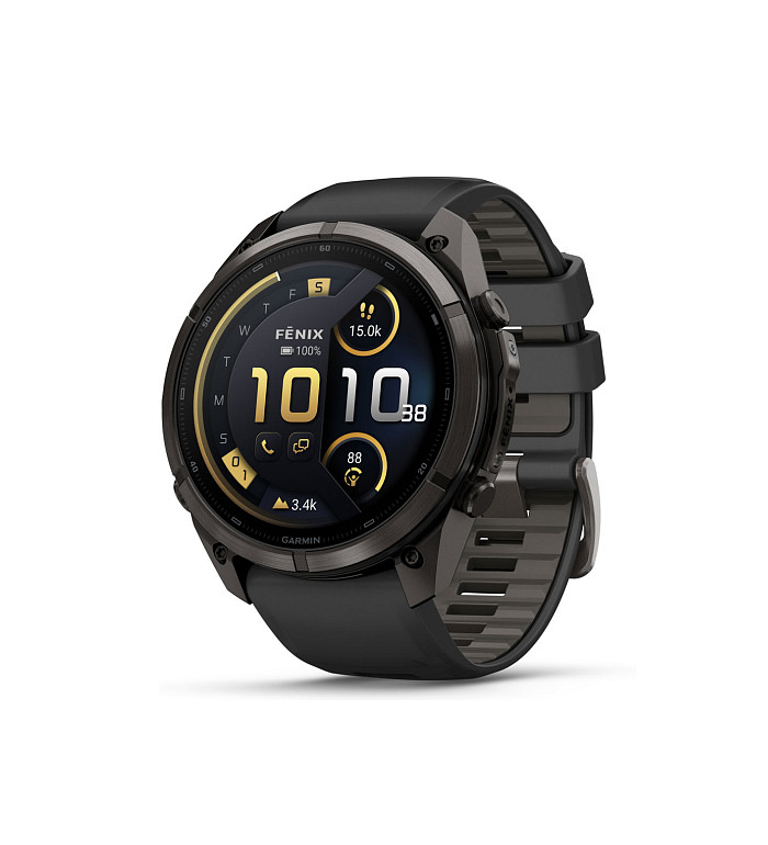 Garmin Fenix 9 Pro inReach Carbon Gray DLC Titanium с Black/Pebble Grey силиконова каишка 010-04337-11