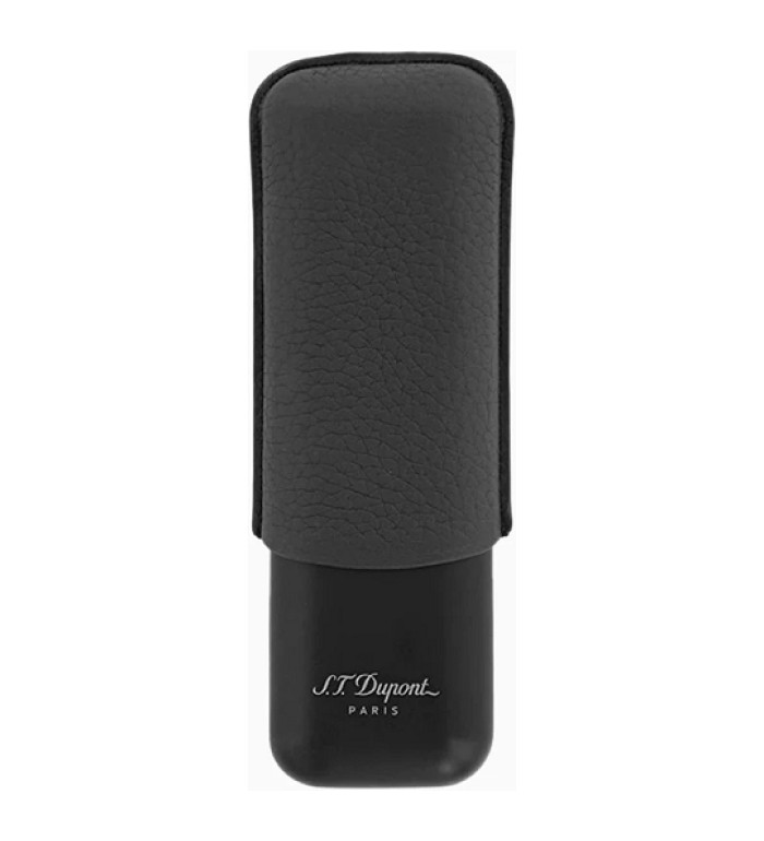 Калъф за 2 пури S.T.Dupont Black Grained And Matte Black Double Cigar Case 183240