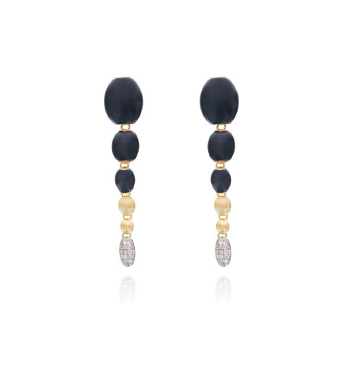 Nanis Dancing Mystery Black Onyx обеци оникс, диаманти OS3-599