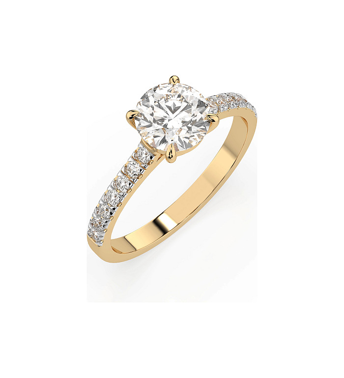 Cara пръстен с диаманти 1.00+0.21 ct GIA сертификат – ЗЛАТНО БИЖУ 14К K101-10094Y(6.5)/14K
