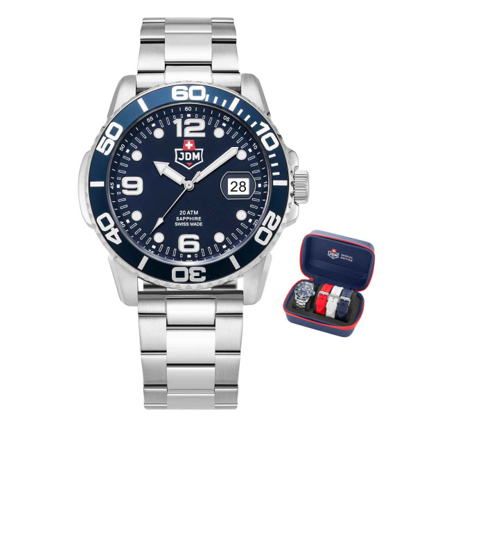Мъжки часовник JDM Military Sapphire Mike Plus сет с каишки JDM-WG029-02
