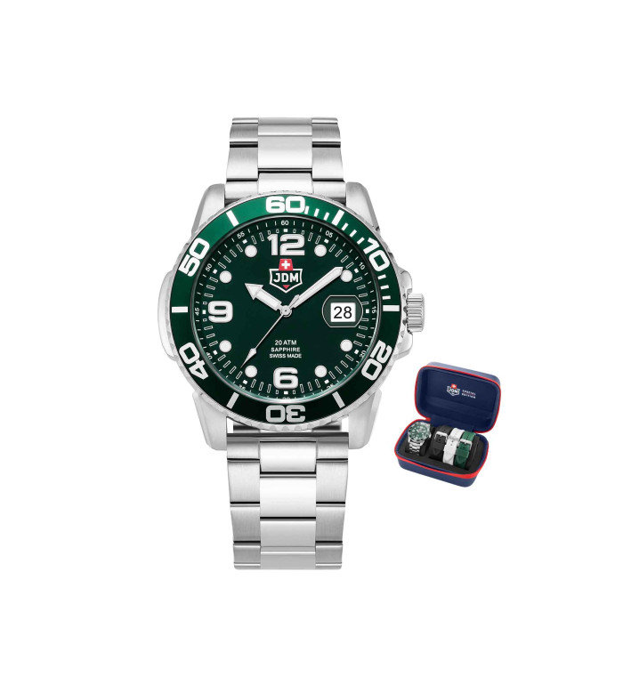 Мъжки часовник JDM Military Sapphire Mike Plus сет с каишки JDM-WG029-01