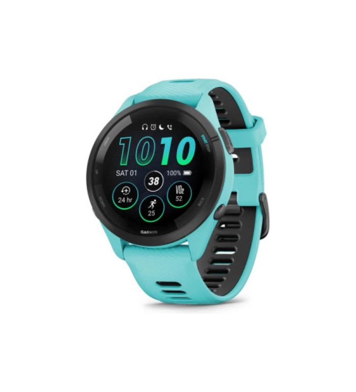 Forerunner® 265 - Black безел с Aqua корпус и Aqua/Black силиконова каишка