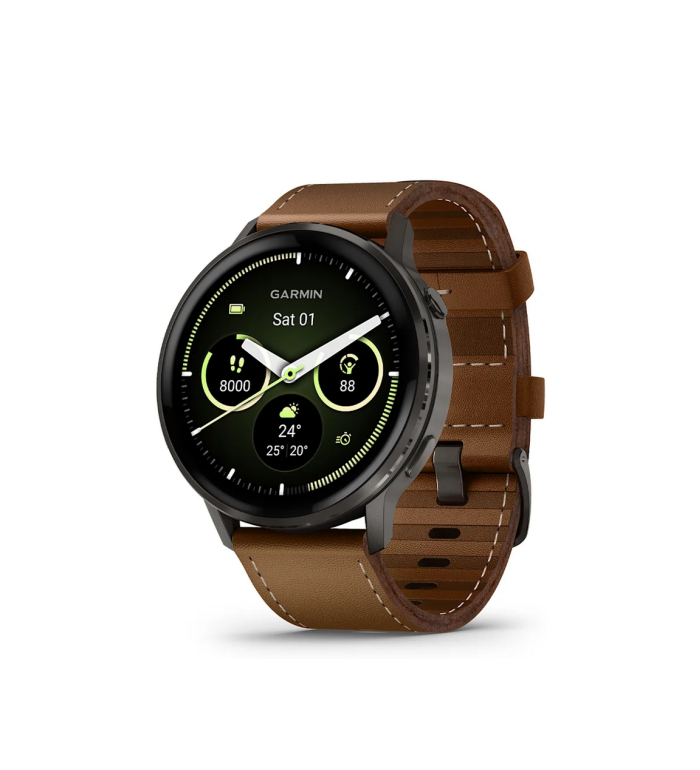 GARMIN VENU 4 45ММ SLATE С BROWN КОЖЕНА КАИШКА 010-03014-03