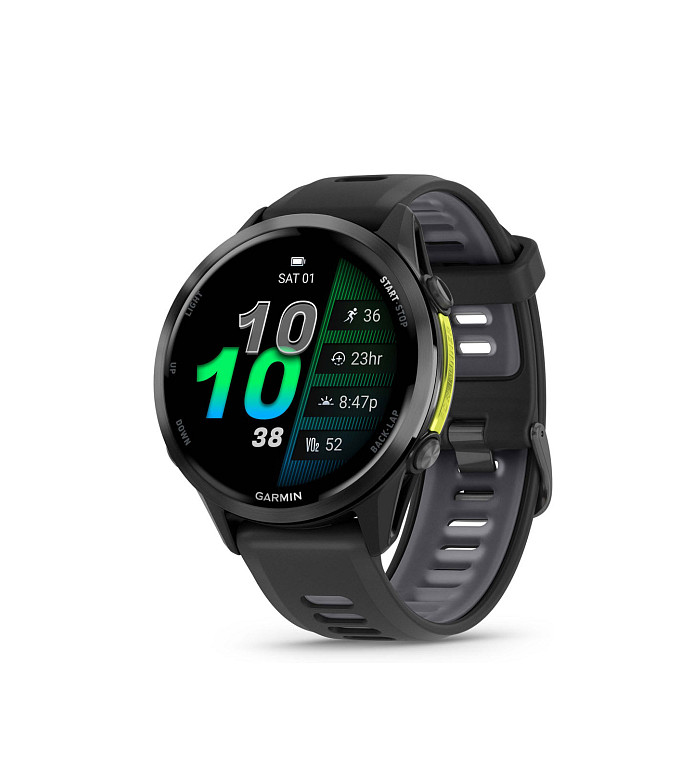 Garmin Forerunner 970 Carbon Grey DLC Titanium с Black корпус и Black/Translucent Whitestone каишка 010-02969-10