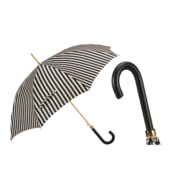 Pasotti Black And White Striped дамски чадър 460 21352-1 P