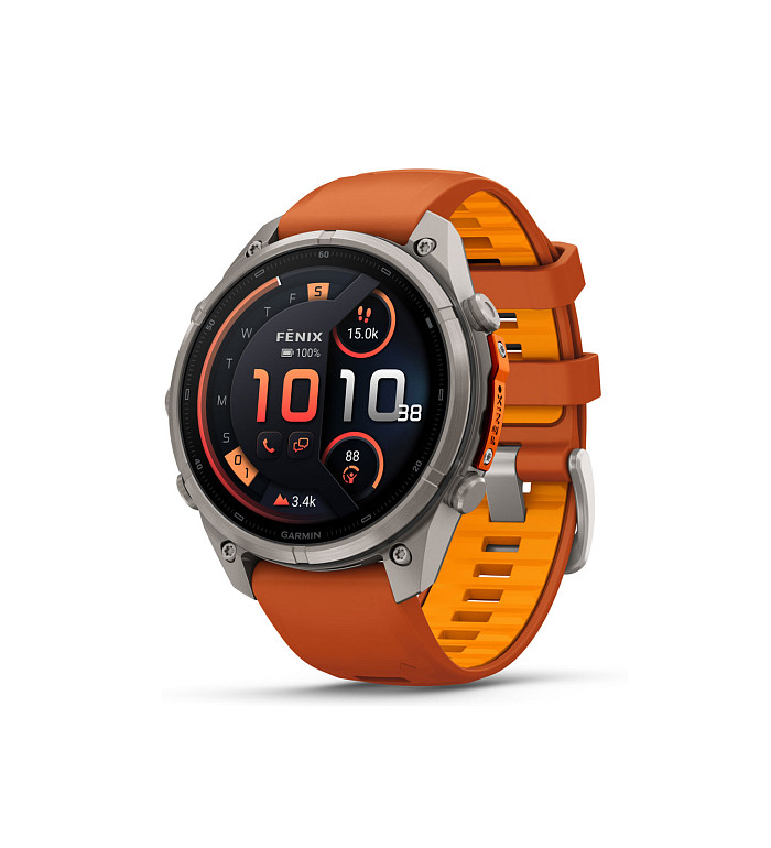 Garmin Fenix 9 Pro inReach Titanium с Autumn Orange/Spark Orange силиконова каишка 010-04336-01