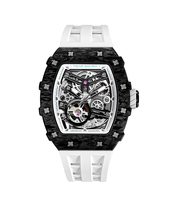 TSAR BOMBA T-Elemental Carbon Fiber Automatic Elegant White TB8208CF-40