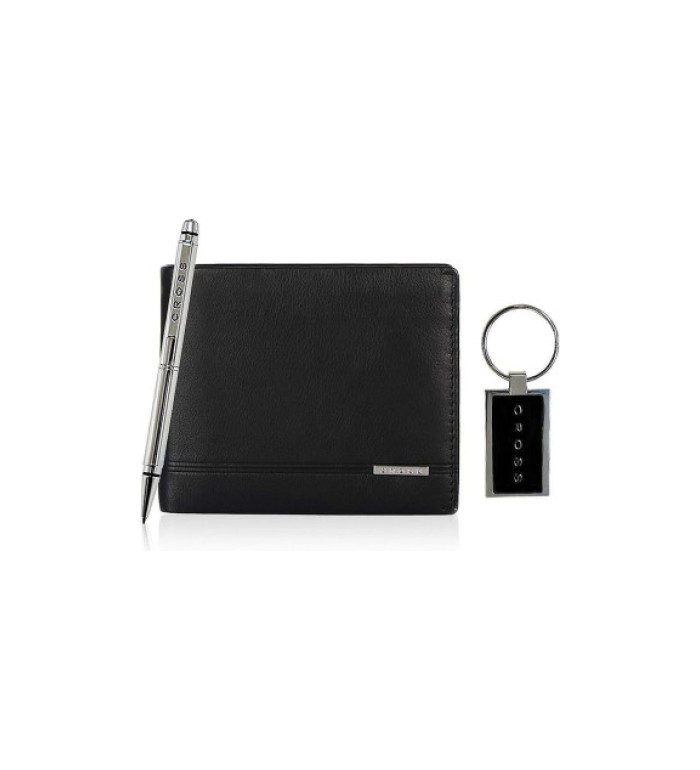 Комплект Cross Classic Century Combo - портфейл Slim Black, химикалка и ключодържател