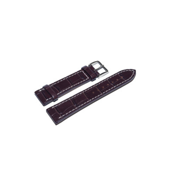 Redbrown Calfskin Strap With Croco-Optics