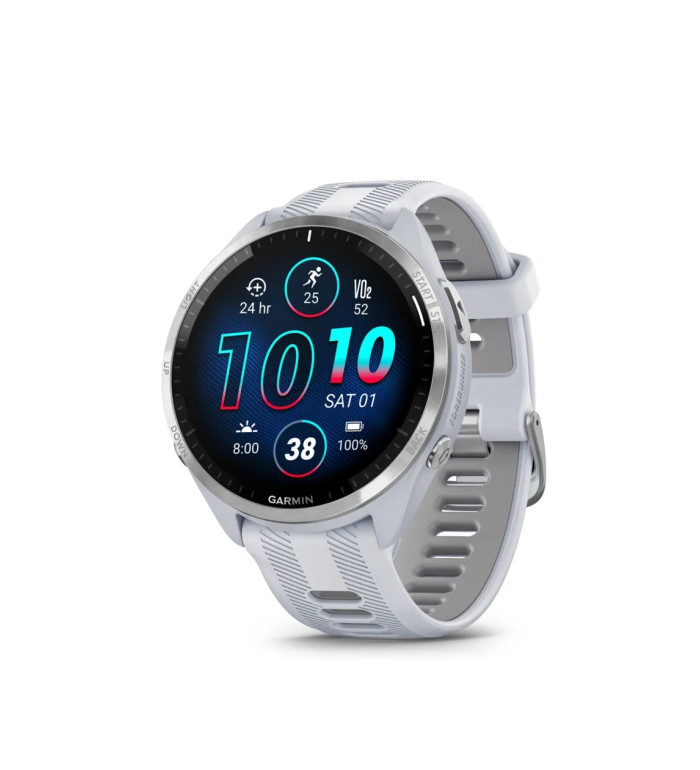 Garmin Forerunner 965 Titanium безел с Whitestone корпус и Whitestone/Powder Grey силиконова каишка 010-02809-11