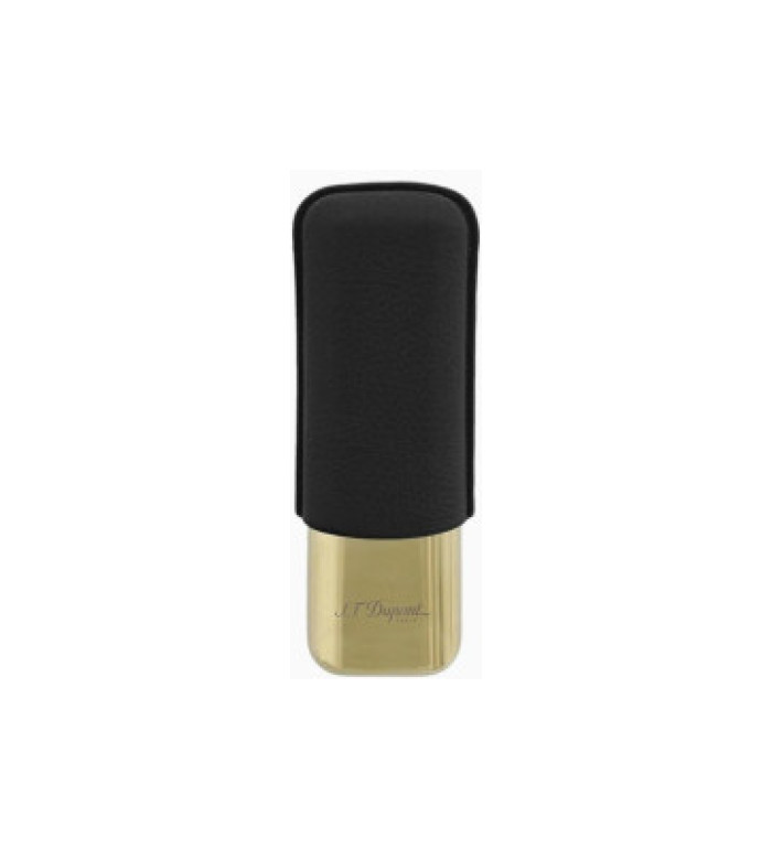 Калъф за 2 пури S.T.Dupont Black Grained And Gold Double Cigar Case 183250