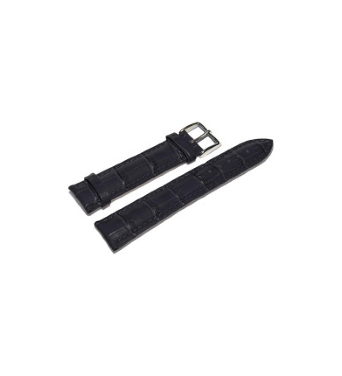 Black Calfskin Strap With Croco-Optic