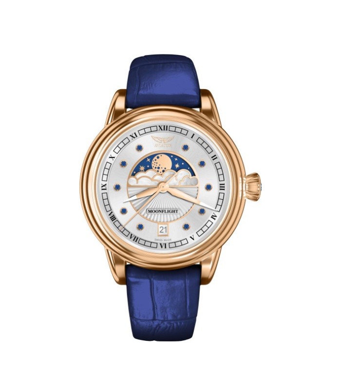 AVIATOR DOUGLAS MOONFLIGHT GEMSTONE EDITION BLUE SAPHIRE  36M V.1.33.2.416.4