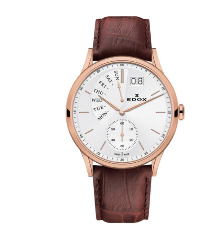 EDOX LES VANBERTS DATE RETROGRADE 42MM MEN'S WATCH 34500 37RC AIR