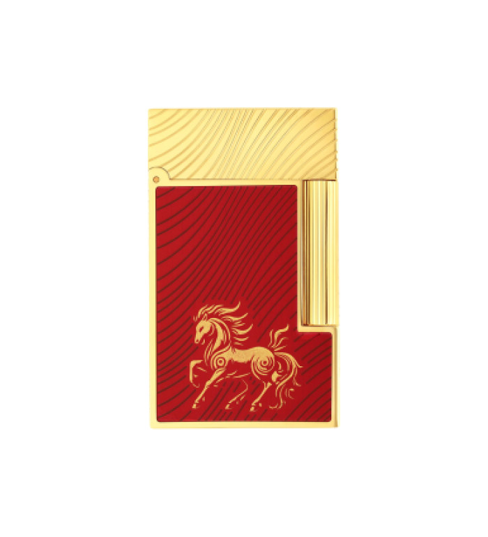 Запалка S.T.Dupont Ligne 2 Chinese New Year Horse Guilloche Red C16080CL