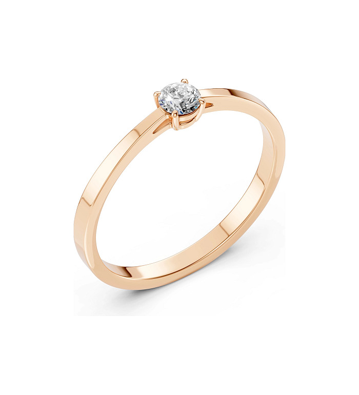 Cara пръстен с диамант 0.15 ct – ЗЛАТНО БИЖУ 14К K101-10012/1R(3.4)/14K