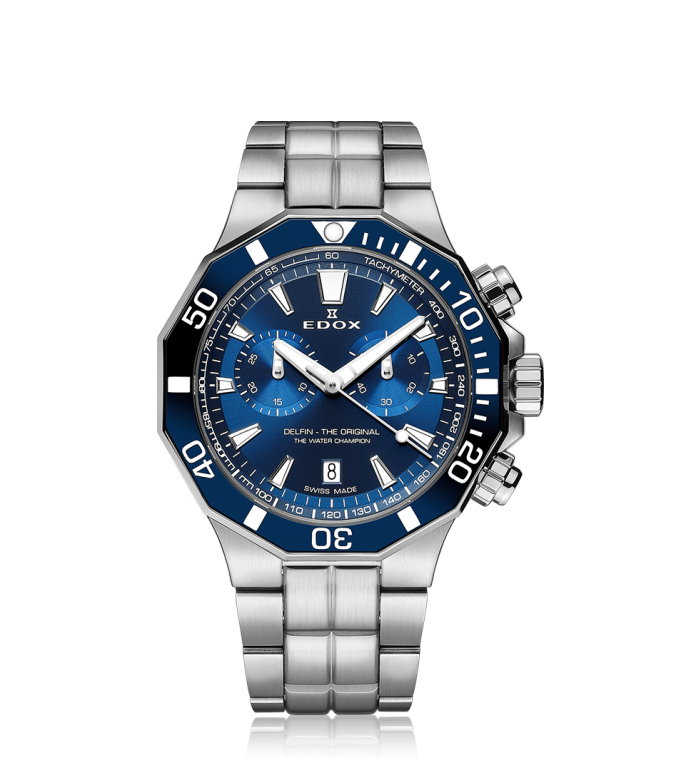 EDOX DELFIN CHRONOGRAPH QUARTZ 43MM MEN'S WATCH 10112 3BUM BUIN