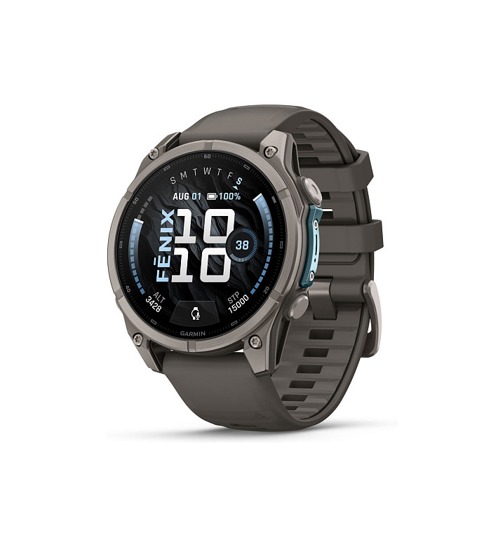 Garmin Fenix 9 Titanium с Pebble Grey силиконова каишка 010-04762-01