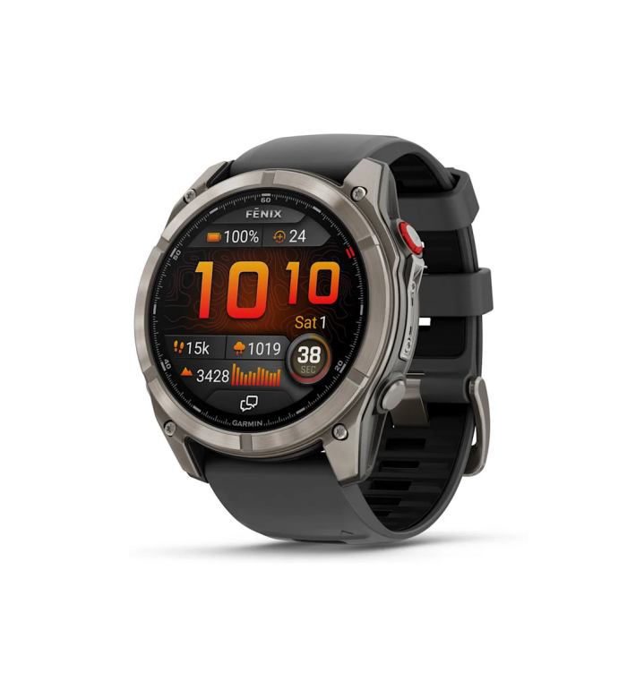 GARMIN FENIX 8 PRO 51MM AMOLED SAPPHIRE TITANIUM С GRAPHITE/BLACK СИЛИКОНОВА КАИШКА 010-03199-11