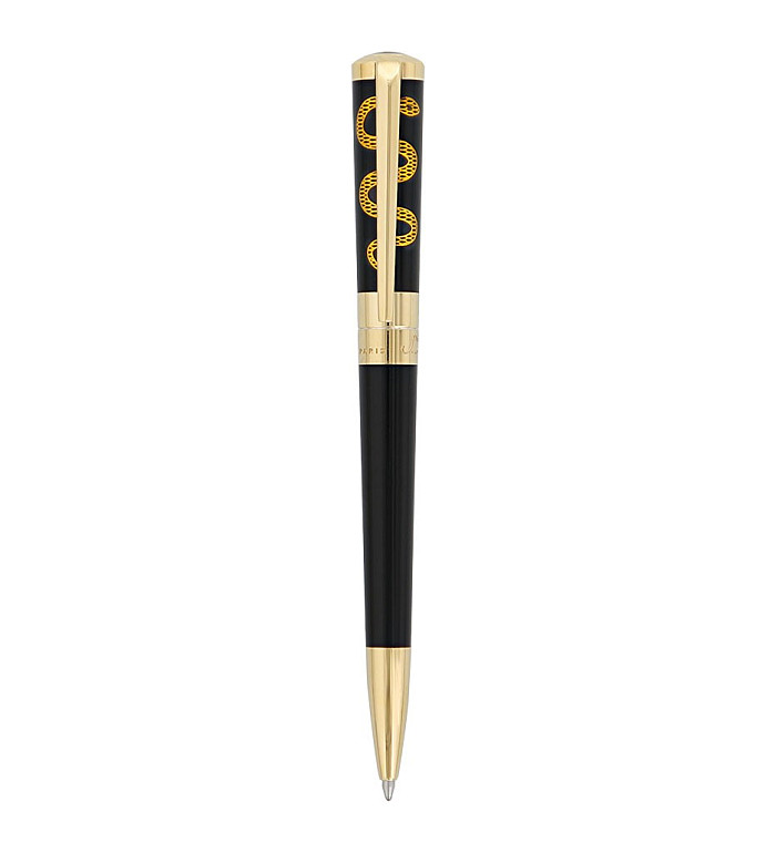 Химикалка S.T.DUPONT Liberte Hippocrate Black Natural Lacquer&yellow Gold 465676