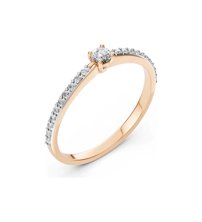 Cara пръстен с диаманти 0.10+0.16 ct – ЗЛАТНО БИЖУ 14К K101-10116/2R(3.0)/14K