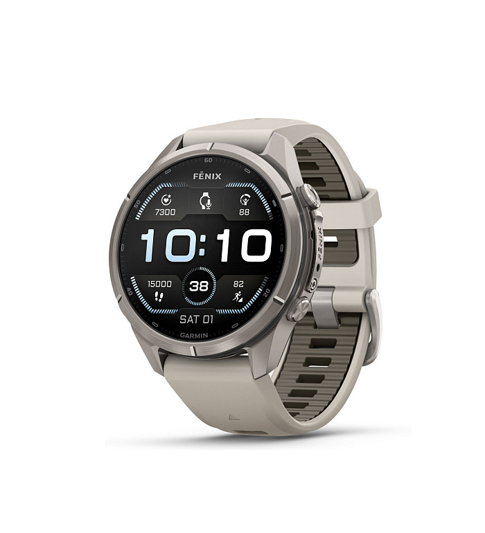 Garmin Fenix 9 Pro Titanium с Fog Grey/Dark Sandstone силиконова каишка 010-04335-86