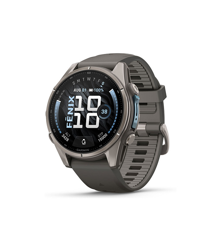 Garmin Fenix 9 Titanium с Pebble Grey силиконова каишка 010-04761-11