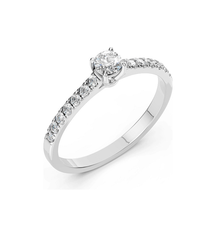 Cara пръстен с диаманти 0.20+0.21 ct – ЗЛАТНО БИЖУ 14К K101-10094W(3.7)/14K