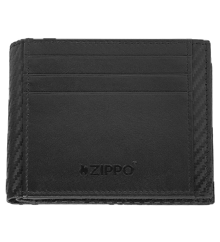 Мъжки портфейл Zippo -  Carbon, 7CC, RFID защита, черен