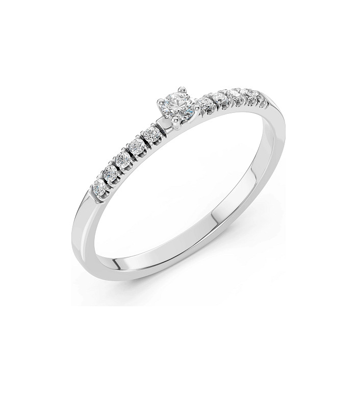 Cara пръстен с диаманти 0.07+0.10 ct – ЗЛАТНО БИЖУ 14К K101-10126/2W(2.6)/14K