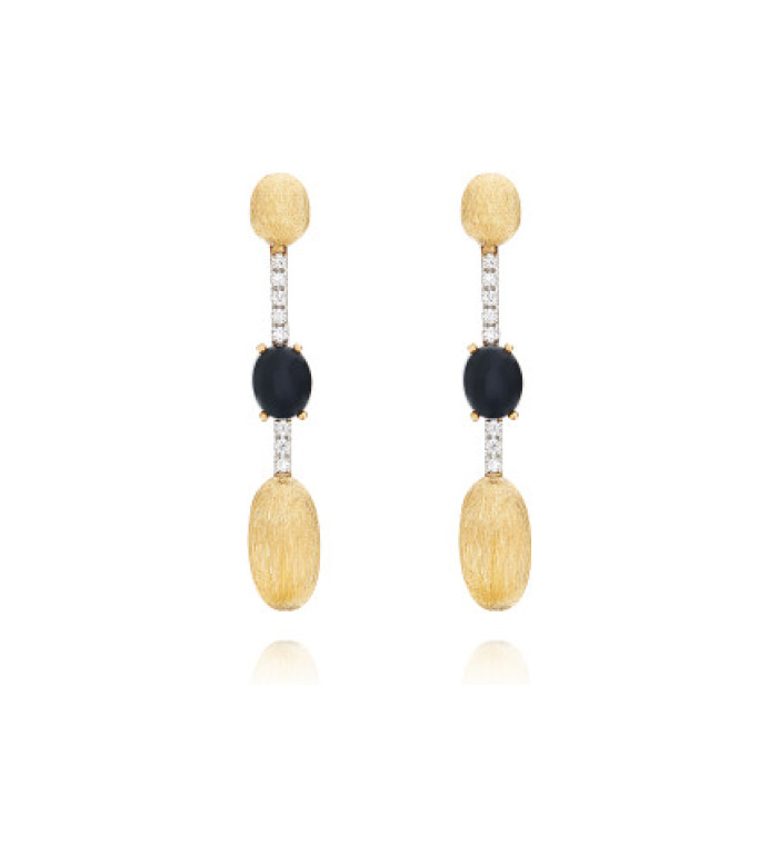 Nanis Dancing Mystery Black Onyx обеци оникс, диаманти OS15-597