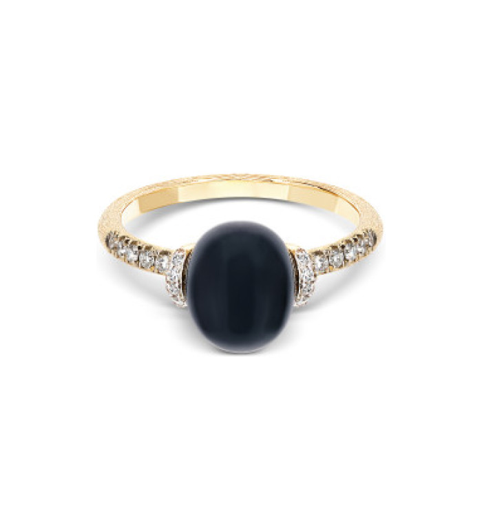 Nanis Dancing Mystery Black Onyx пръстен оникс, диаманти AS5-599