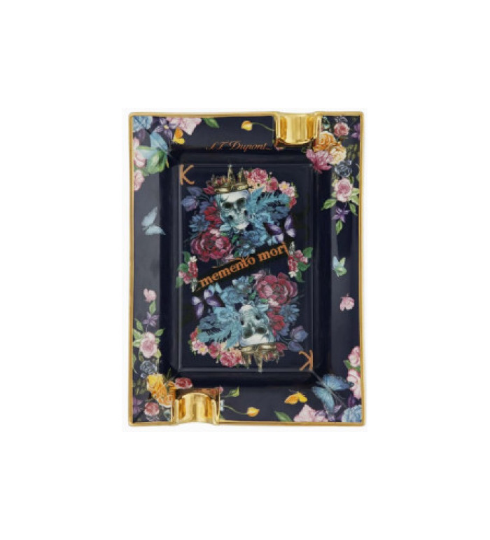 Пепелник за пури S.T.DUPONT Porcelain Skull & Flowers 6410