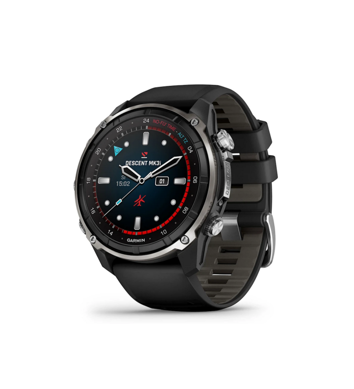 GARMIN DESCENT™ MK3I 51MM SILVER И BLACK PVD ТИТАН С BLACK/PEBBLE GREY СИЛИКОНОВА КАИШКА 010-02752-08
