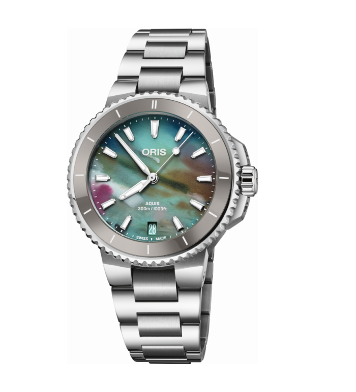 ORIS AQUIS DATE  UPCYCLE 36.5MM 733 7792 4150-07 8 19 05P