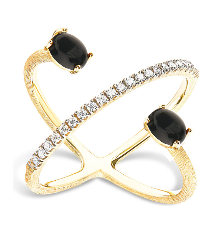 Nanis Dancing Mystery Black Onyx пръстен оникс, диаманти AS53-597