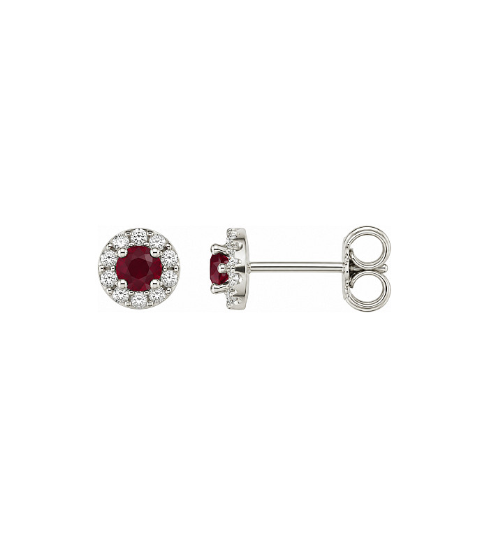 Cara Diamanti златни обеци с диаманти и рубини BB0364R