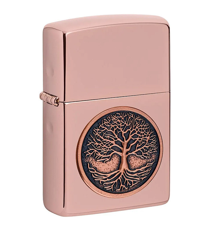 Zippo Tree Of Life Emblem High Polish Rose Gold запалка